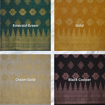 KAMDAR Songket Metallic Suraya Bidang 44" Open Meter (Kain Ela) - Ironless & Tak Jarang
