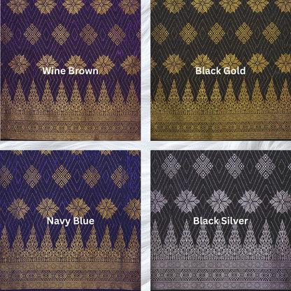 KAMDAR Songket Metallic Suraya Bidang 44" Open Meter (Kain Ela) - Ironless & Tak Jarang