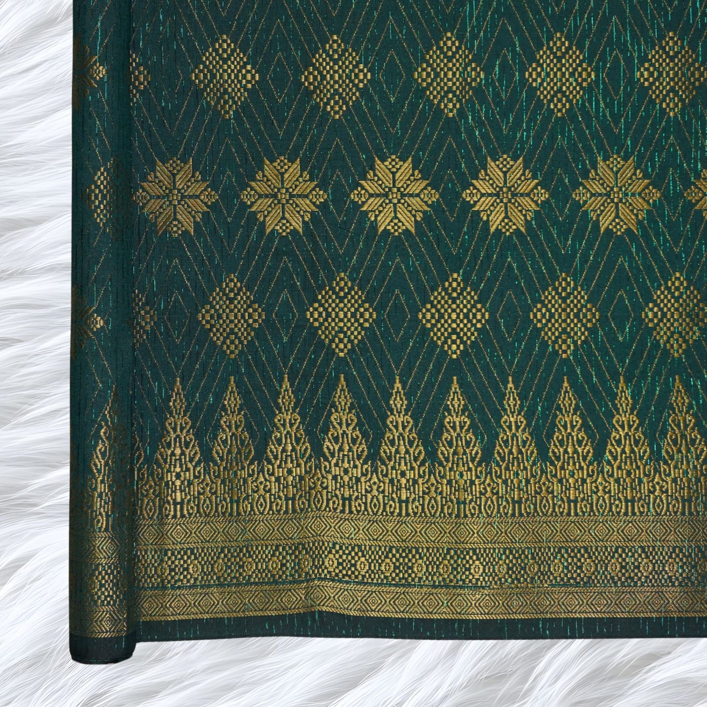 KAMDAR Songket Metallic Suraya Bidang 44" Open Meter (Kain Ela) - Ironless & Tak Jarang