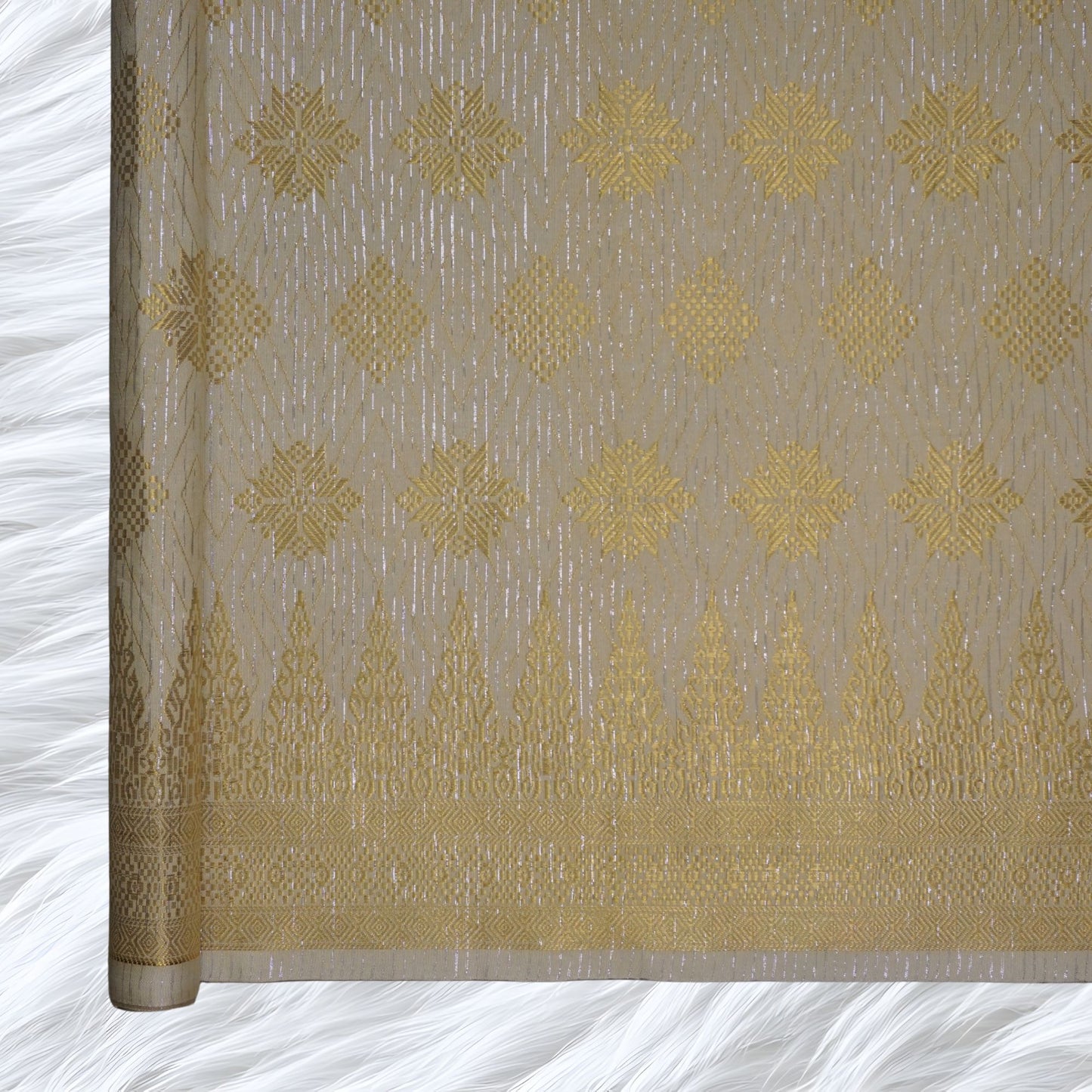KAMDAR Songket Metallic Suraya Bidang 44" Open Meter (Kain Ela) - Ironless & Tak Jarang