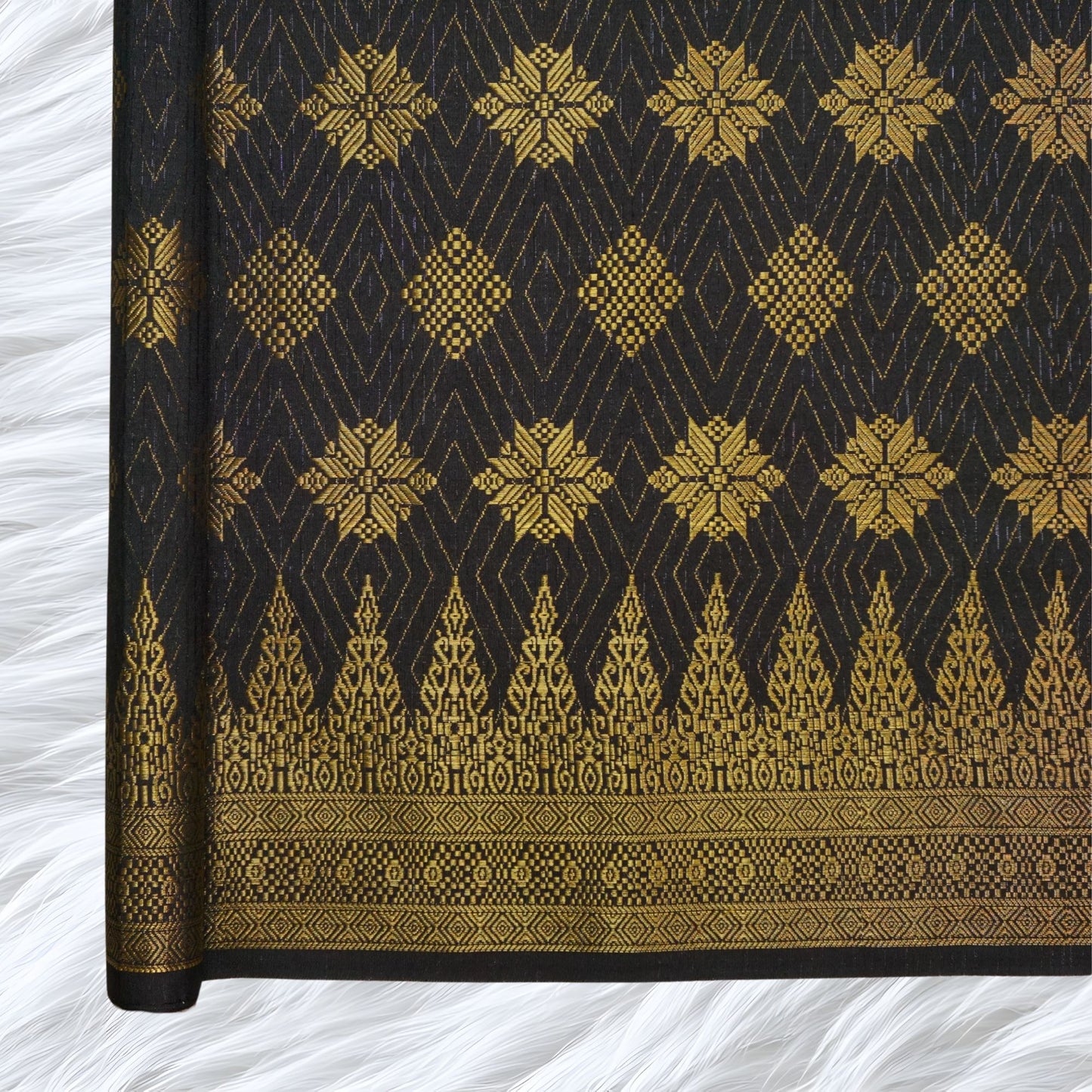 KAMDAR Songket Metallic Suraya Bidang 44" Open Meter (Kain Ela) - Ironless & Tak Jarang