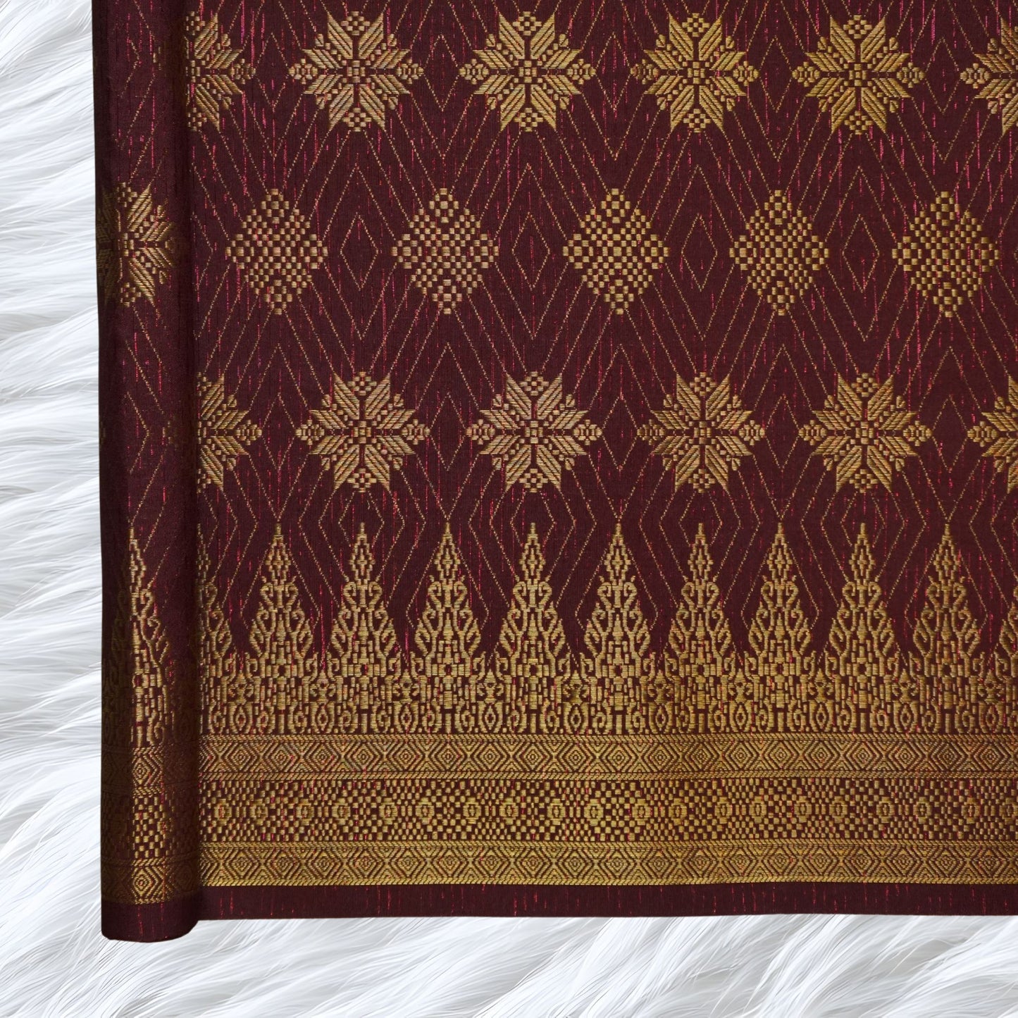 KAMDAR Songket Metallic Suraya Bidang 44" Open Meter (Kain Ela) - Ironless & Tak Jarang