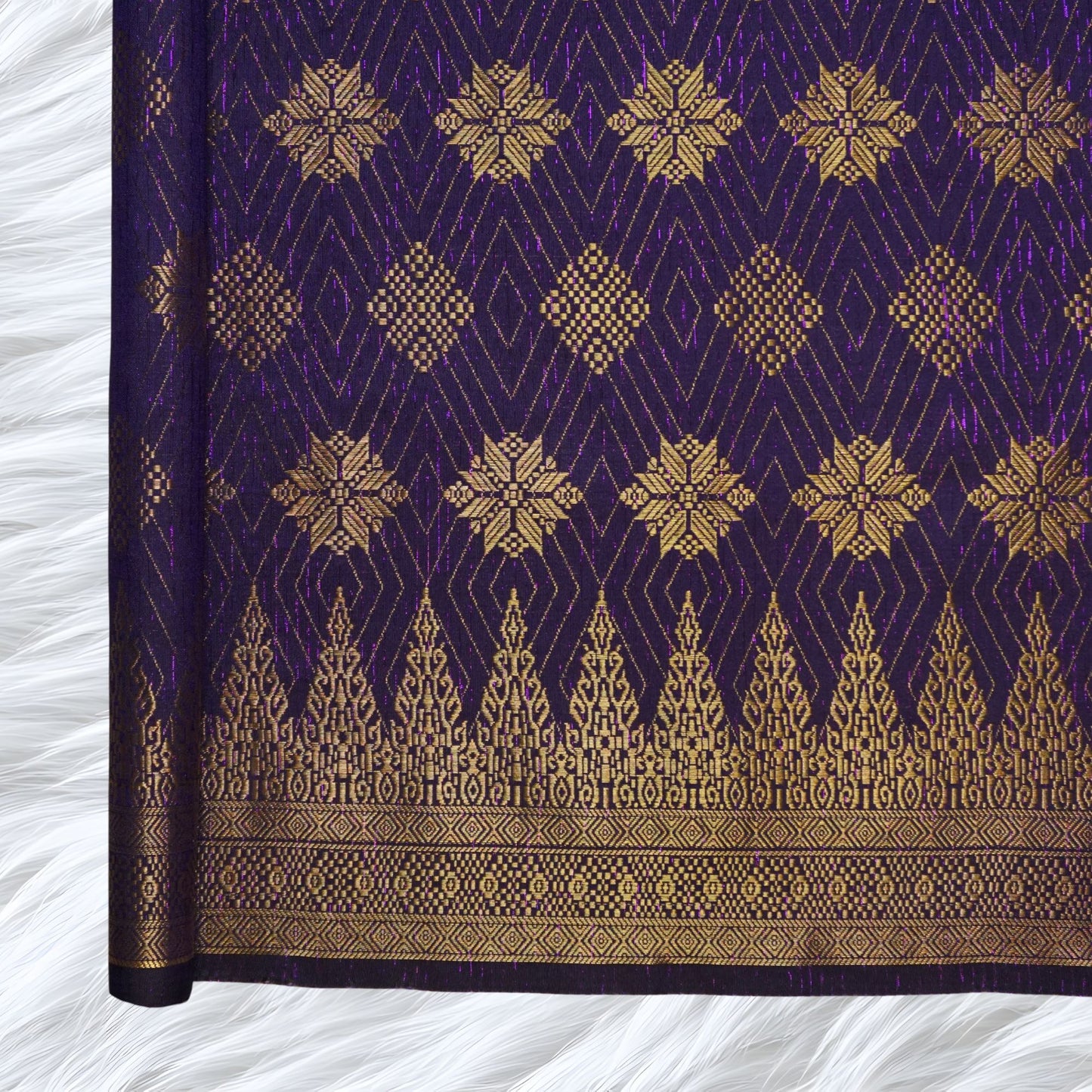 KAMDAR Songket Metallic Suraya Bidang 44" Open Meter (Kain Ela) - Ironless & Tak Jarang