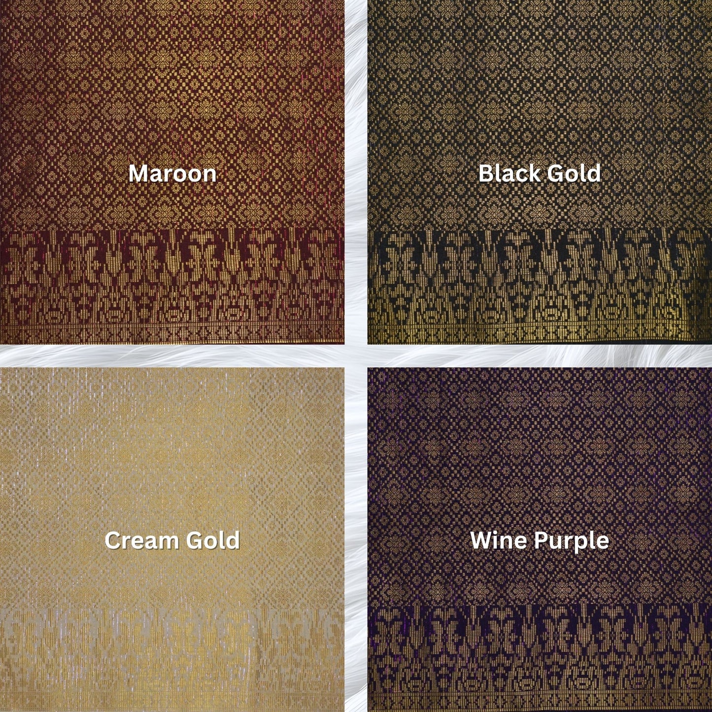 KAMDAR Songket Metallic Wira Bidang 44" Open Meter (Kain Ela) - Ironless & Tak Jarang