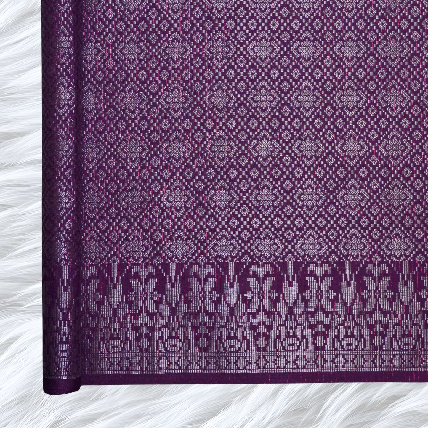 KAMDAR Songket Metallic Wira Bidang 44" Open Meter (Kain Ela) - Ironless & Tak Jarang