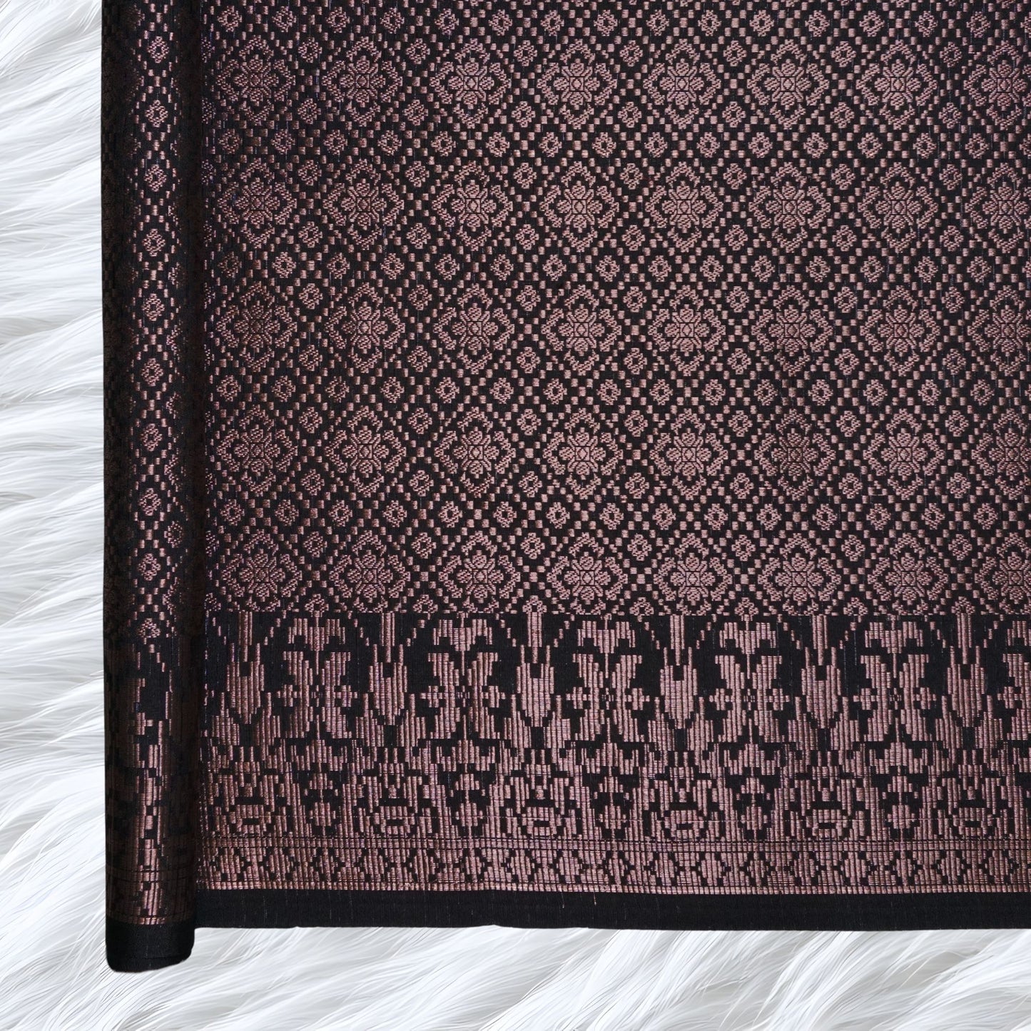 KAMDAR Songket Metallic Wira Bidang 44" Open Meter (Kain Ela) - Ironless & Tak Jarang