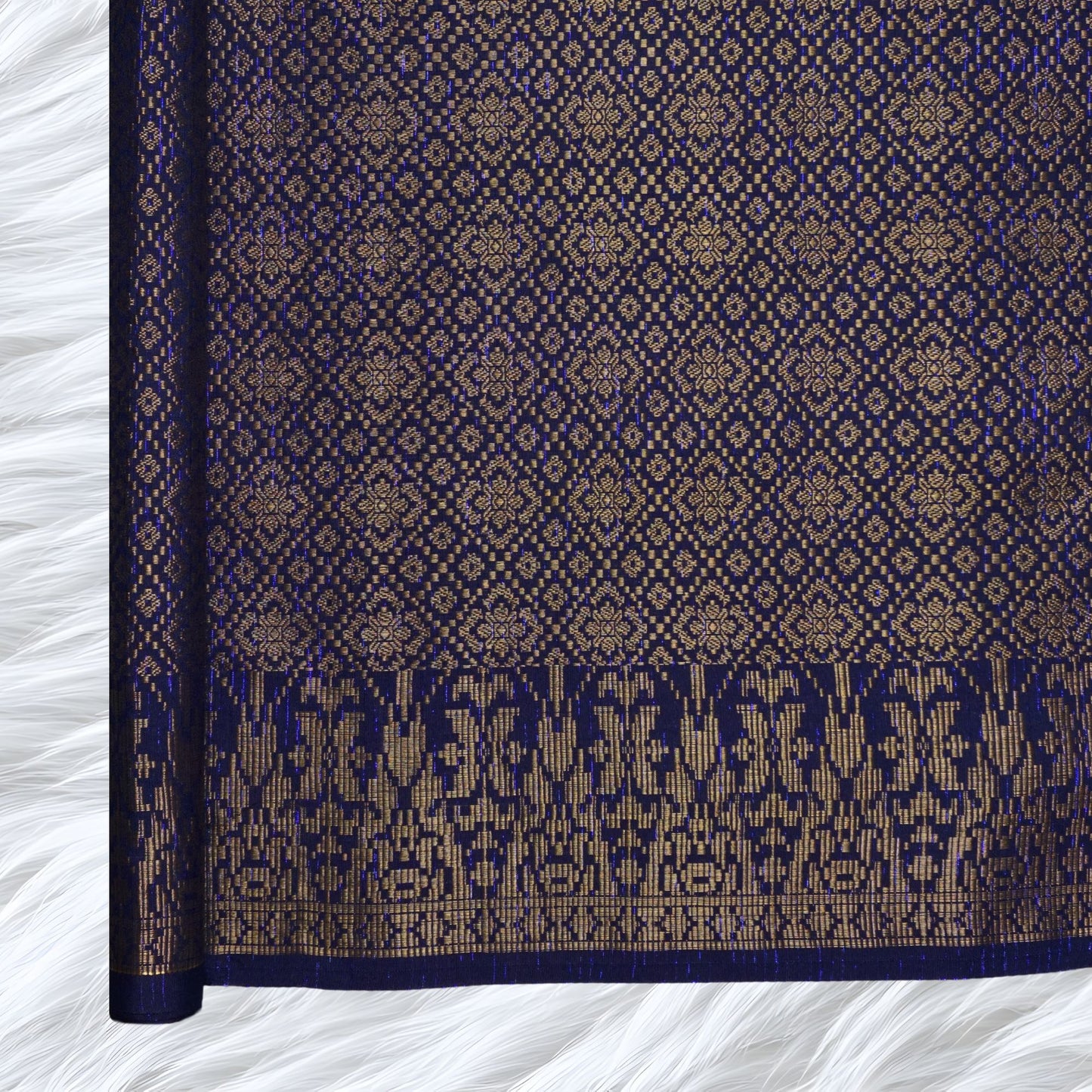 KAMDAR Songket Metallic Wira Bidang 44" Open Meter (Kain Ela) - Ironless & Tak Jarang