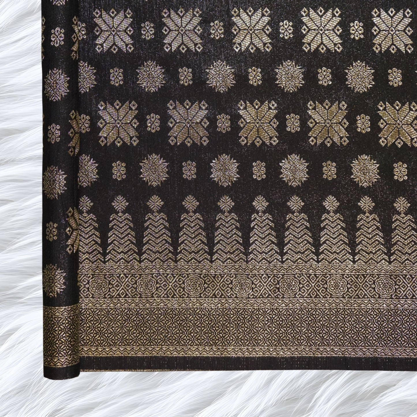KAMDAR Songket Metallic Bidang 44" Open Meter (Kain Ela) - Ironless & Tak Jarang
