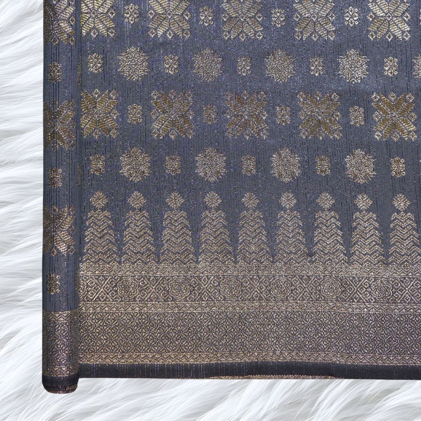 KAMDAR Songket Metallic Bidang 44" Open Meter (Kain Ela) - Ironless & Tak Jarang