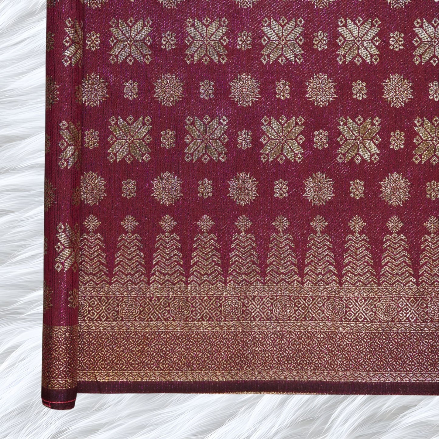 KAMDAR Songket Metallic Bidang 44" Open Meter (Kain Ela) - Ironless & Tak Jarang