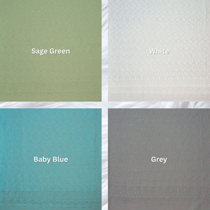 KAMDAR Cotton Satin Embroidery 80S Bidang 44" Open Meter (Kain Ela) - Texture & Timbul