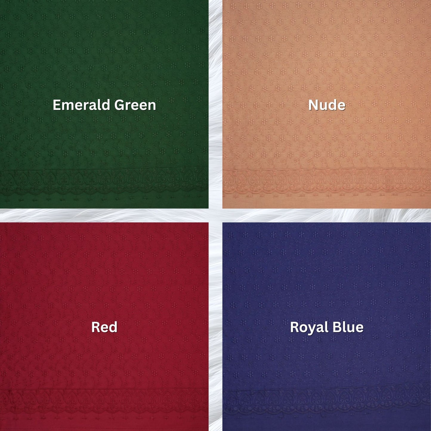 KAMDAR Cotton Satin Embroidery 80S Bidang 44" Open Meter (Kain Ela) - Texture & Timbul