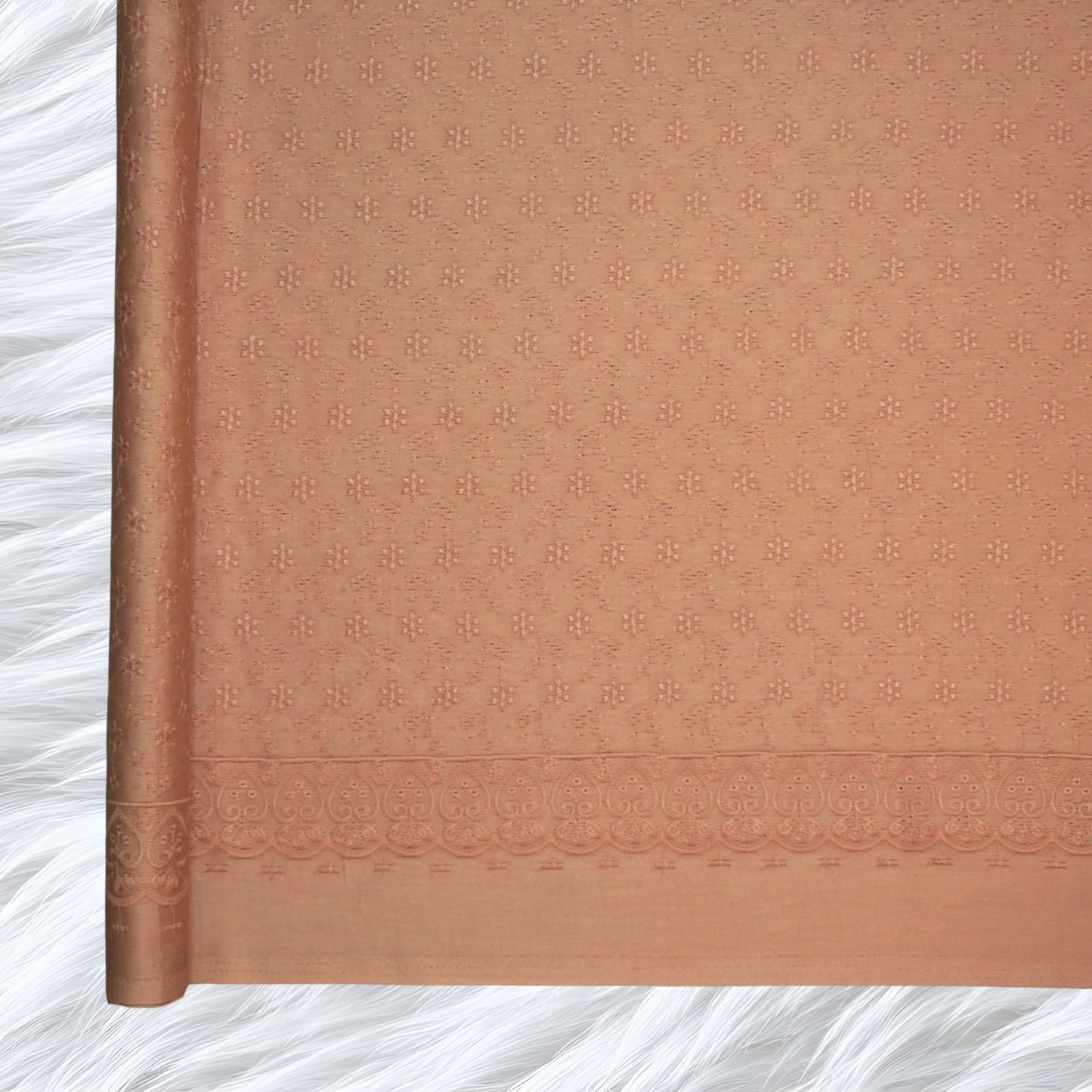 KAMDAR Cotton Satin Embroidery 80S Bidang 44" Open Meter (Kain Ela) - Texture & Timbul