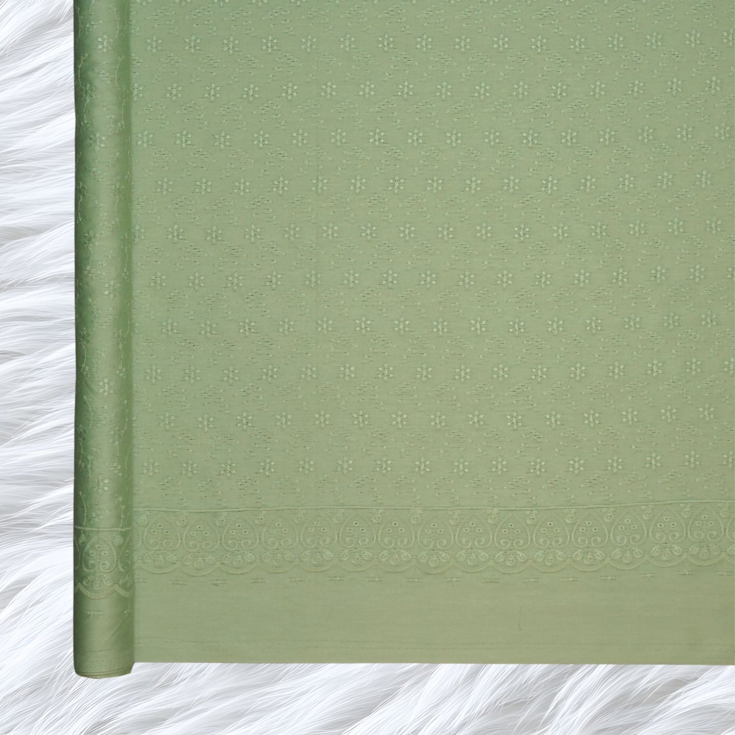 KAMDAR Cotton Satin Embroidery 80S Bidang 44" Open Meter (Kain Ela) - Texture & Timbul