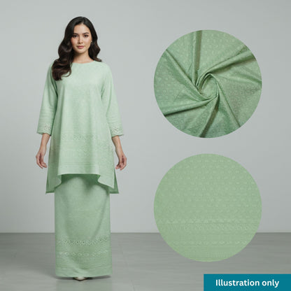 KAMDAR Cotton Satin Embroidery 80S Bidang 44" Open Meter (Kain Ela) - Texture & Timbul