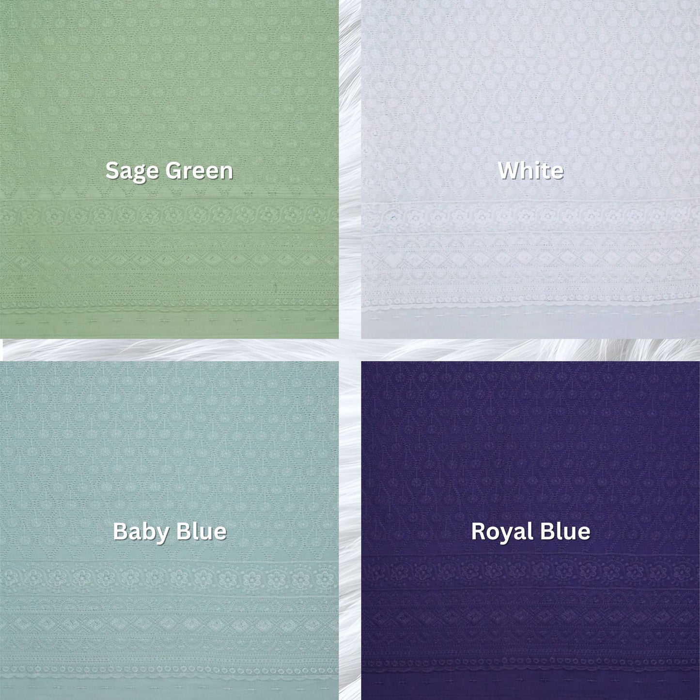 KAMDAR Cotton Satin Embroidery 80S Bidang 44" Open Meter (Kain Ela) - Texture & Timbul