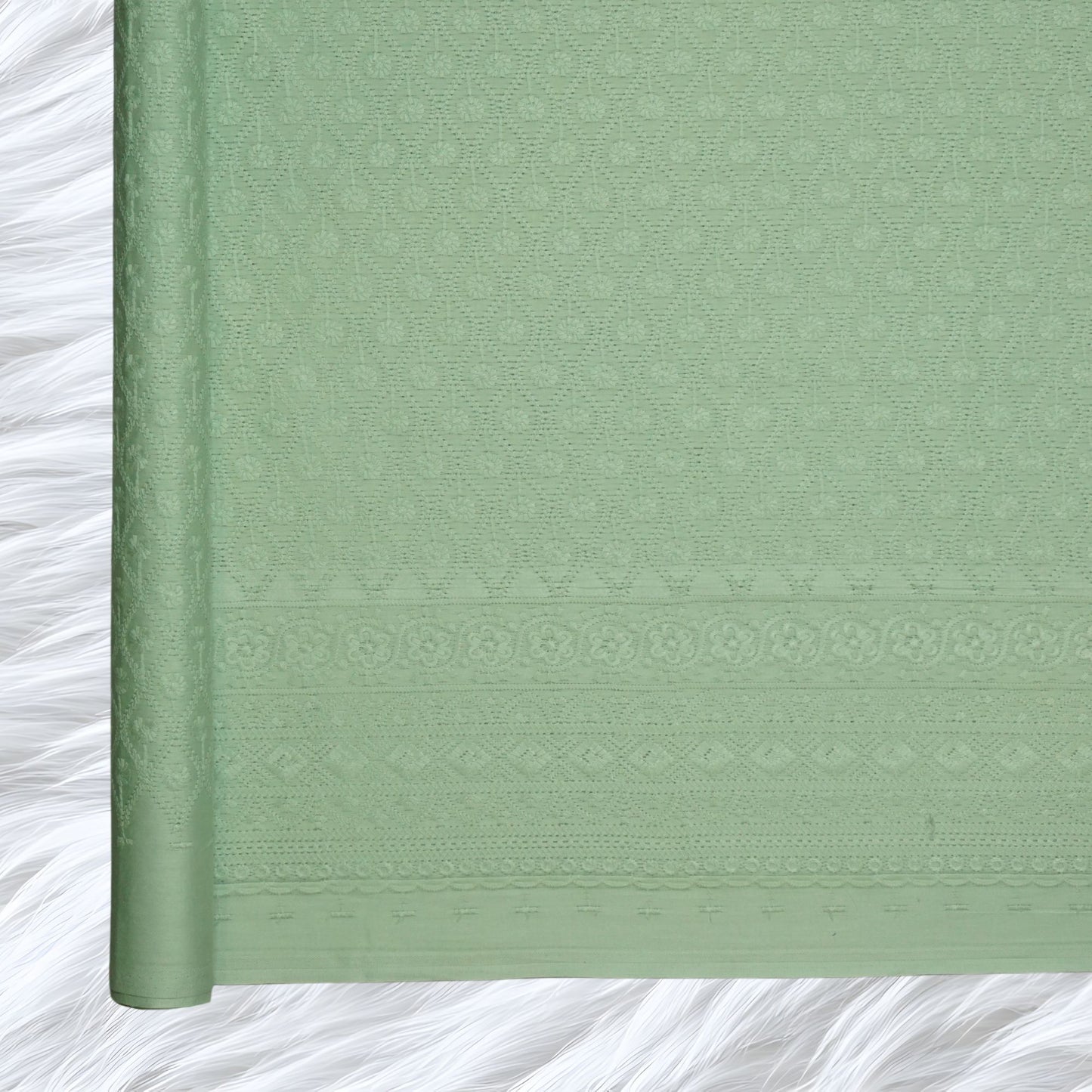 KAMDAR Cotton Satin Embroidery 80S Bidang 44" Open Meter (Kain Ela) - Texture & Timbul