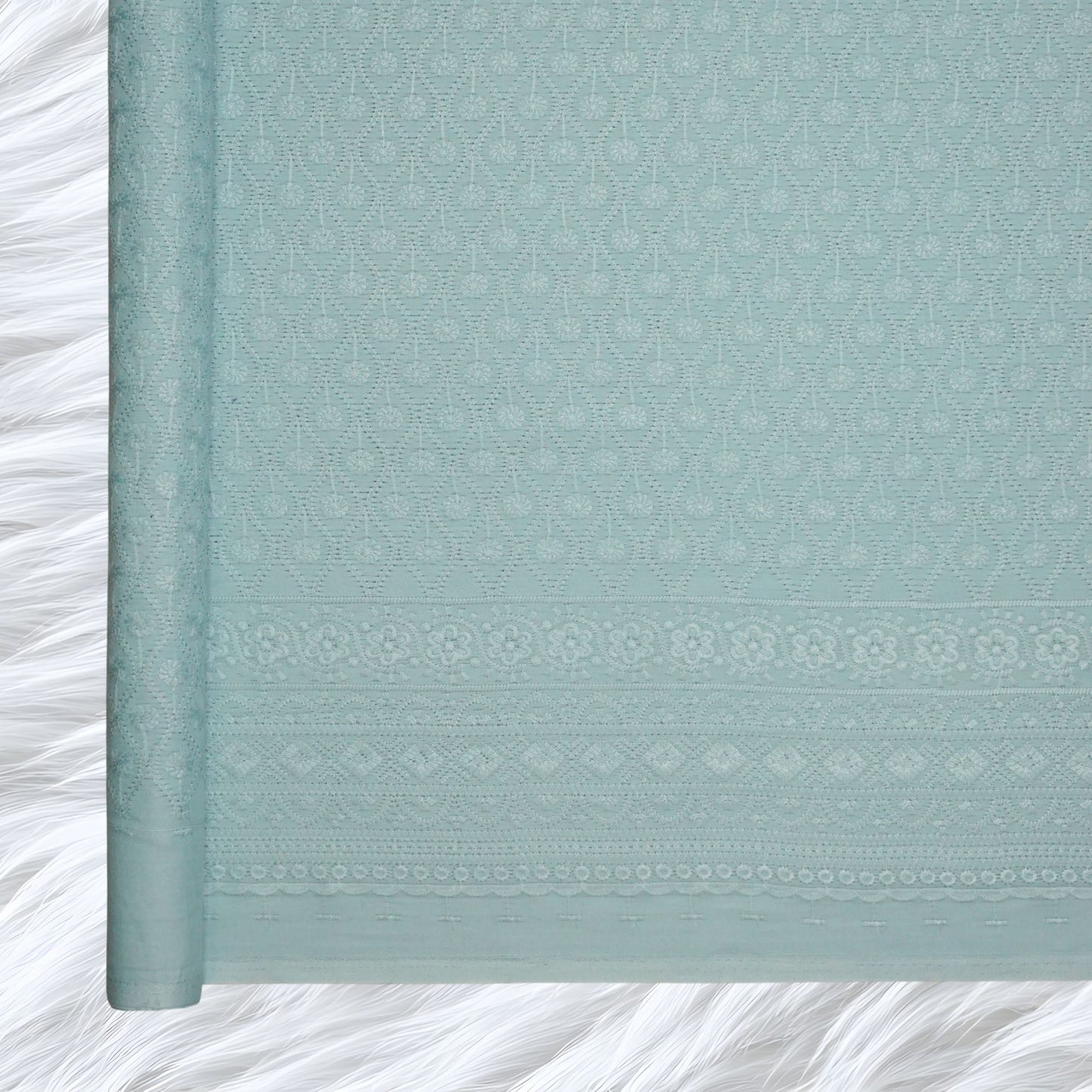 KAMDAR Cotton Satin Embroidery 80S Bidang 44" Open Meter (Kain Ela) - Texture & Timbul