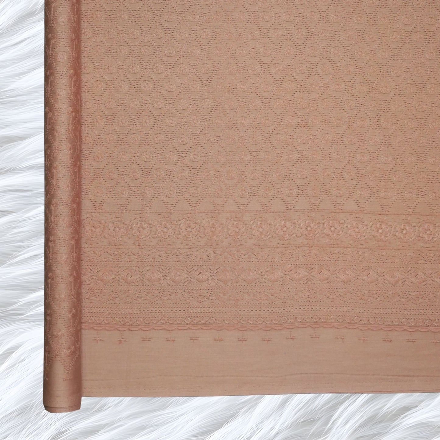 KAMDAR Cotton Satin Embroidery 80S Bidang 44" Open Meter (Kain Ela) - Texture & Timbul