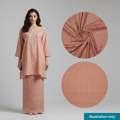 KAMDAR Cotton Satin Embroidery 80S Bidang 44" Open Meter (Kain Ela) - Texture & Timbul