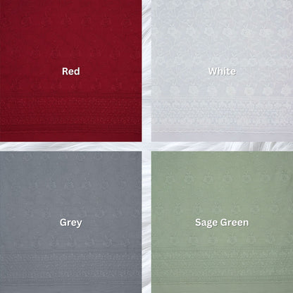 KAMDAR Cotton Satin Embroidery 80S Bidang 44" Open Meter (Kain Ela) - Texture & Timbul