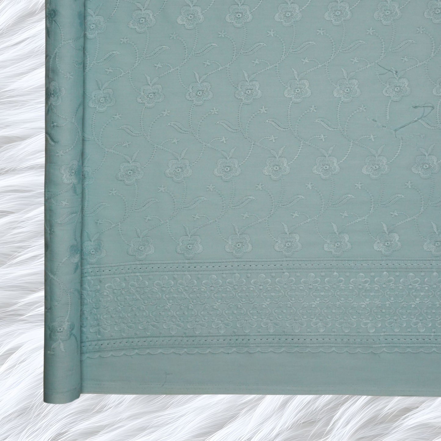 KAMDAR Cotton Satin Embroidery 80S Bidang 44" Open Meter (Kain Ela) - Texture & Timbul