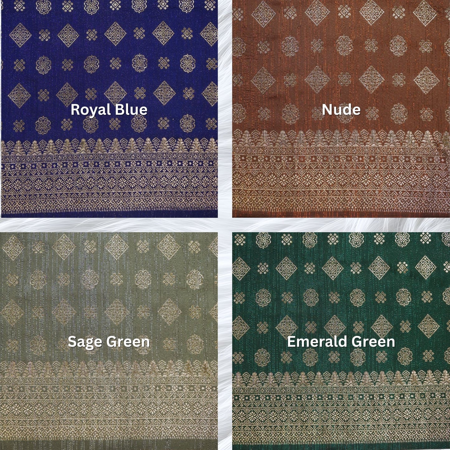 KAMDAR Songket Metallic Bidang 44" Open Meter (Kain Ela) - Ironless & Tak Jarang