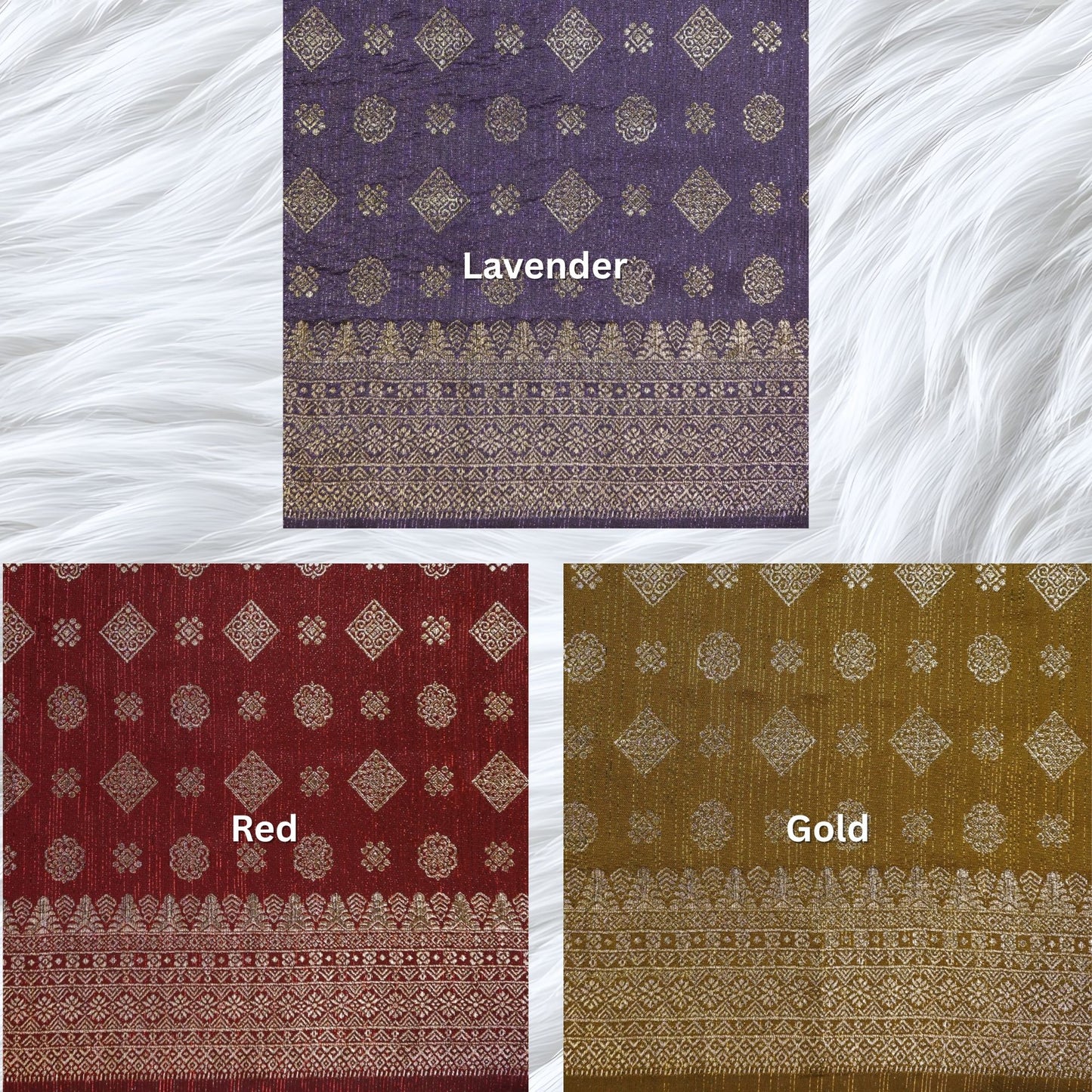 KAMDAR Songket Metallic Bidang 44" Open Meter (Kain Ela) - Ironless & Tak Jarang