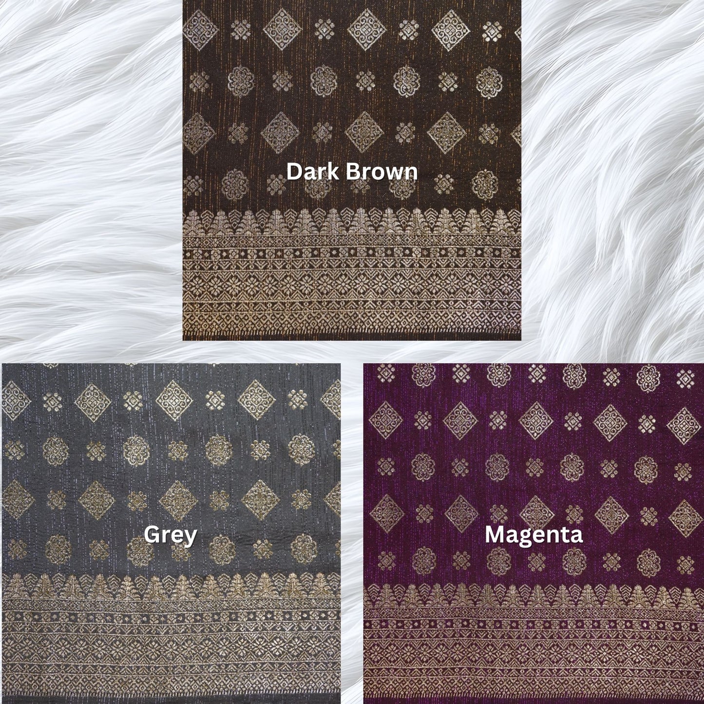 KAMDAR Songket Metallic Bidang 44" Open Meter (Kain Ela) - Ironless & Tak Jarang
