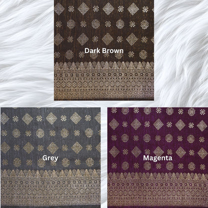 KAMDAR Songket Metallic Bidang 44" Open Meter (Kain Ela) - Ironless & Tak Jarang