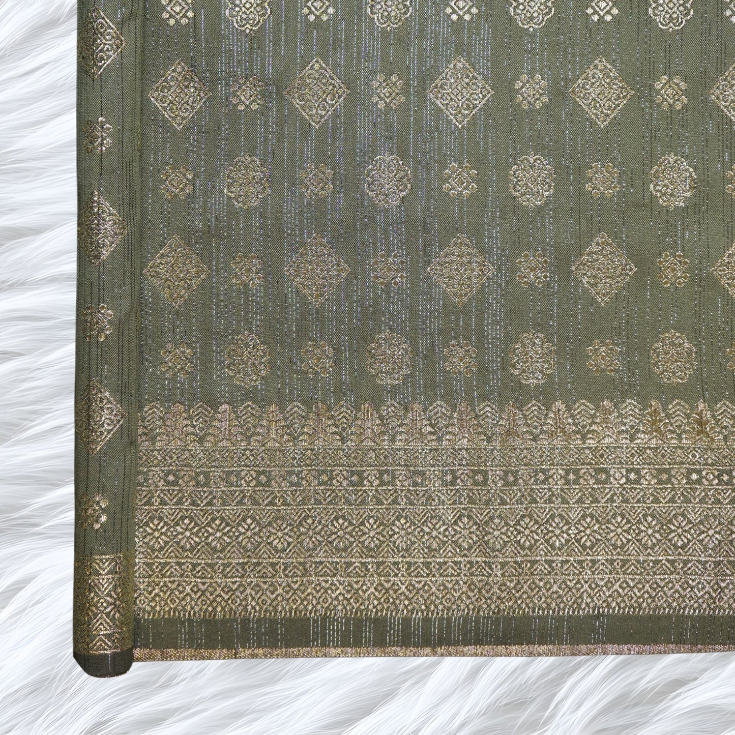 KAMDAR Songket Metallic Bidang 44" Open Meter (Kain Ela) - Ironless & Tak Jarang