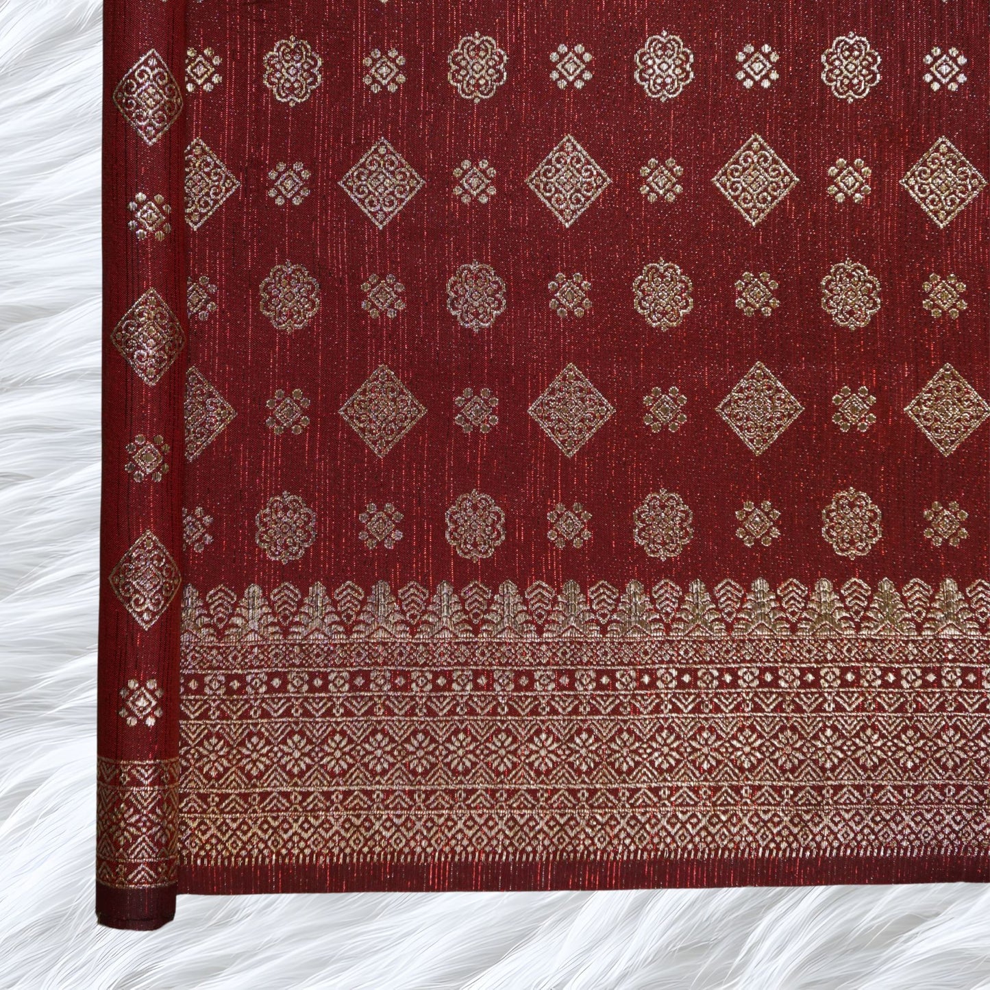 KAMDAR Songket Metallic Bidang 44" Open Meter (Kain Ela) - Ironless & Tak Jarang