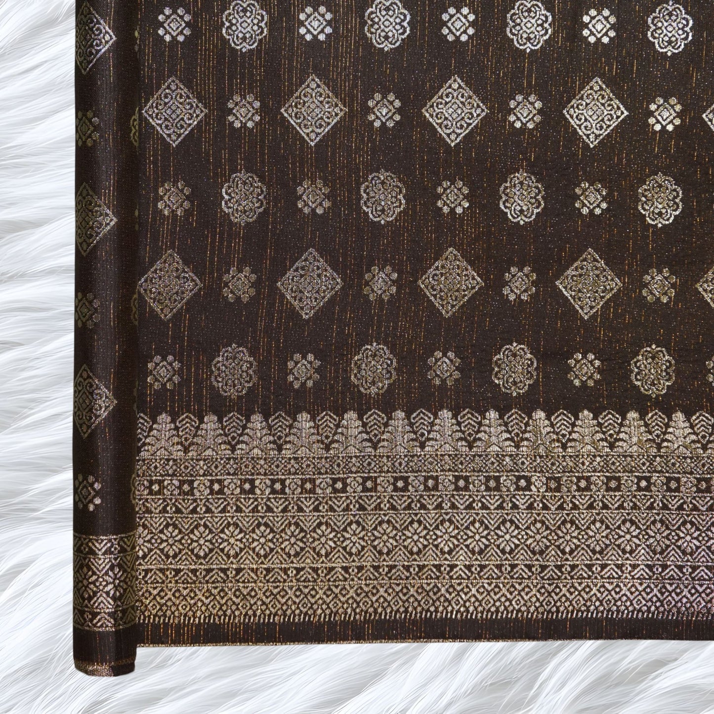 KAMDAR Songket Metallic Bidang 44" Open Meter (Kain Ela) - Ironless & Tak Jarang