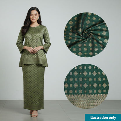 KAMDAR Songket Metallic Bidang 44" Open Meter (Kain Ela) - Ironless & Tak Jarang