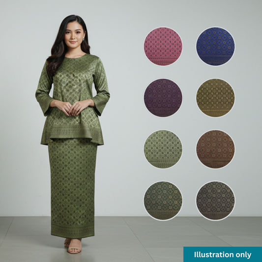KAMDAR Songket Metallic Bidang 44" Open Meter (Kain Ela) - Ironless & Tak Jarang