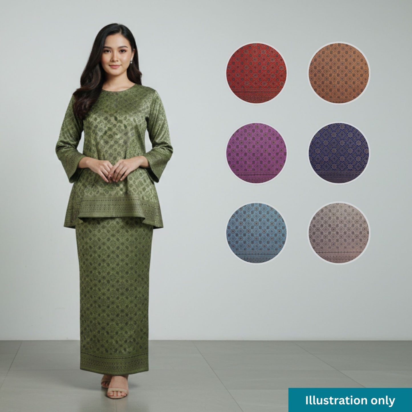 KAMDAR Songket Metallic Bidang 44" Open Meter (Kain Ela) - Ironless & Tak Jarang