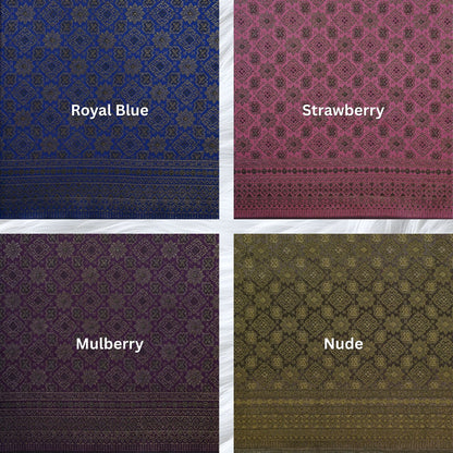 KAMDAR Songket Metallic Bidang 44" Open Meter (Kain Ela) - Ironless & Tak Jarang