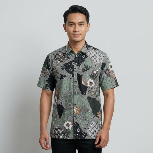 KAMDAR Batik Wira Reg Fit Cotton Batik Kemeja