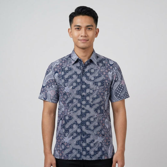 KAMDAR Batik Wijaya Reg Fit Cotton Batik Kemeja