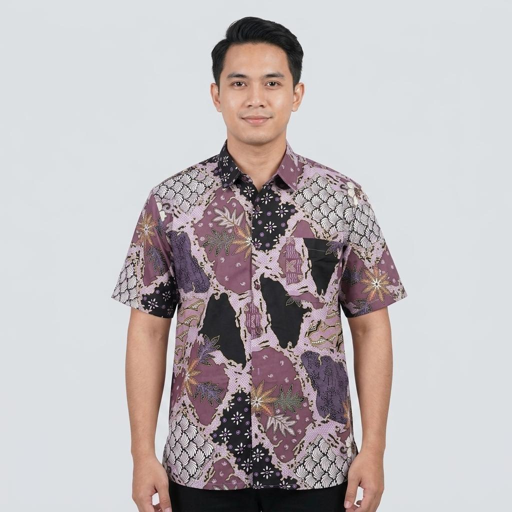 KAMDAR Batik Wira Reg Fit Cotton Batik Kemeja