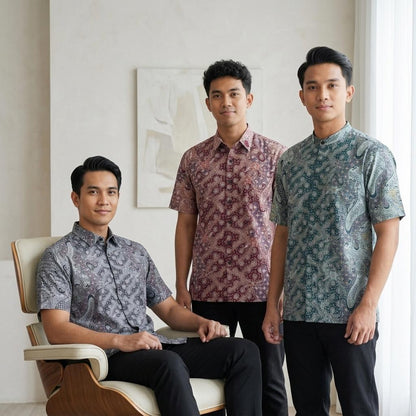 KAMDAR Batik Wijaya Reg Fit Cotton Batik Kemeja