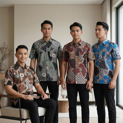 KAMDAR Batik Wira Reg Fit Cotton Batik Kemeja