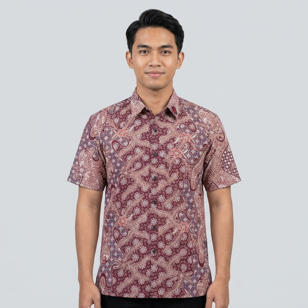 KAMDAR Batik Wijaya Reg Fit Cotton Batik Kemeja