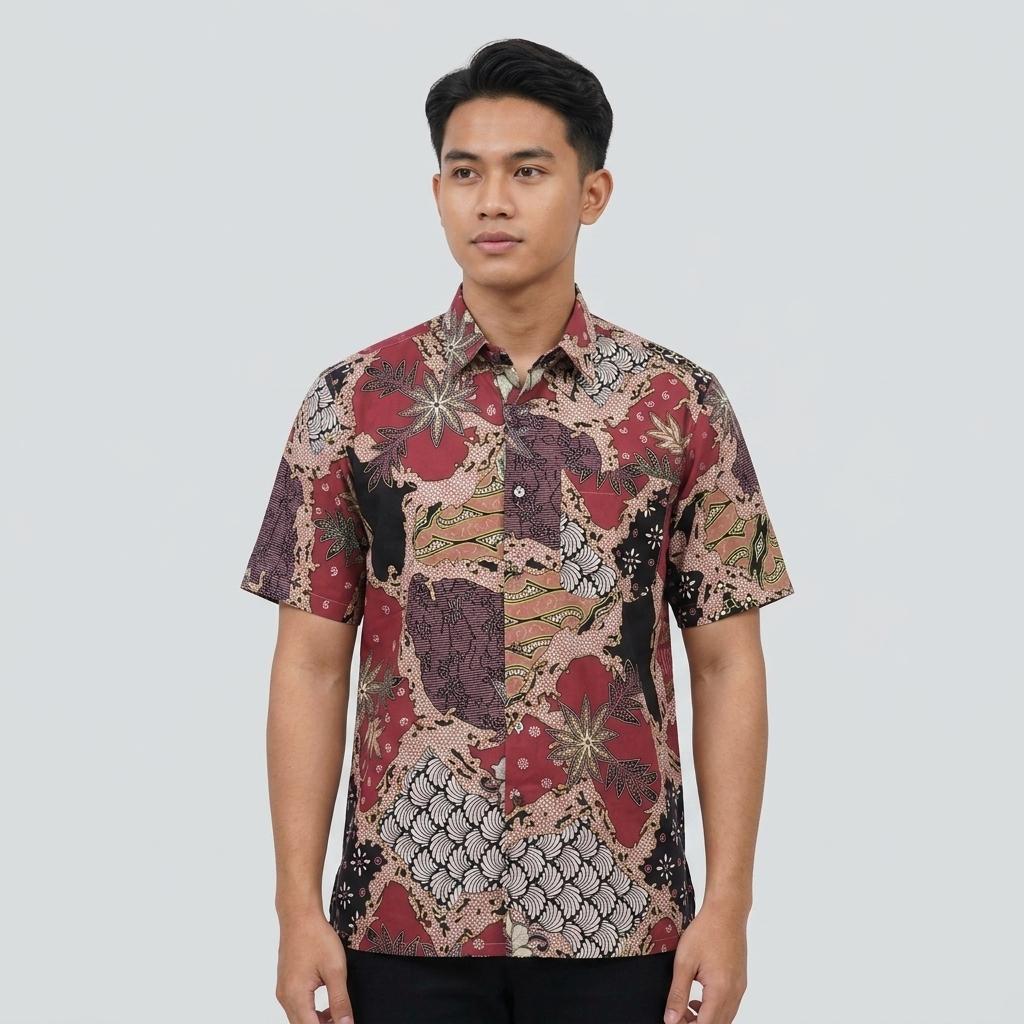 KAMDAR Batik Wira Reg Fit Cotton Batik Kemeja