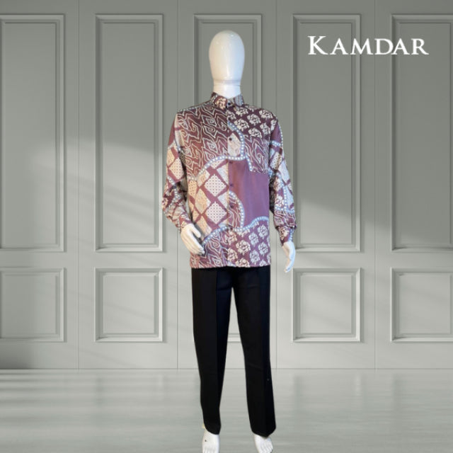 KAMDAR Rosita Long Sleeve Men Print Batik Baju Batik Lelaki/Casual Trendy Fashion/Regular Fit