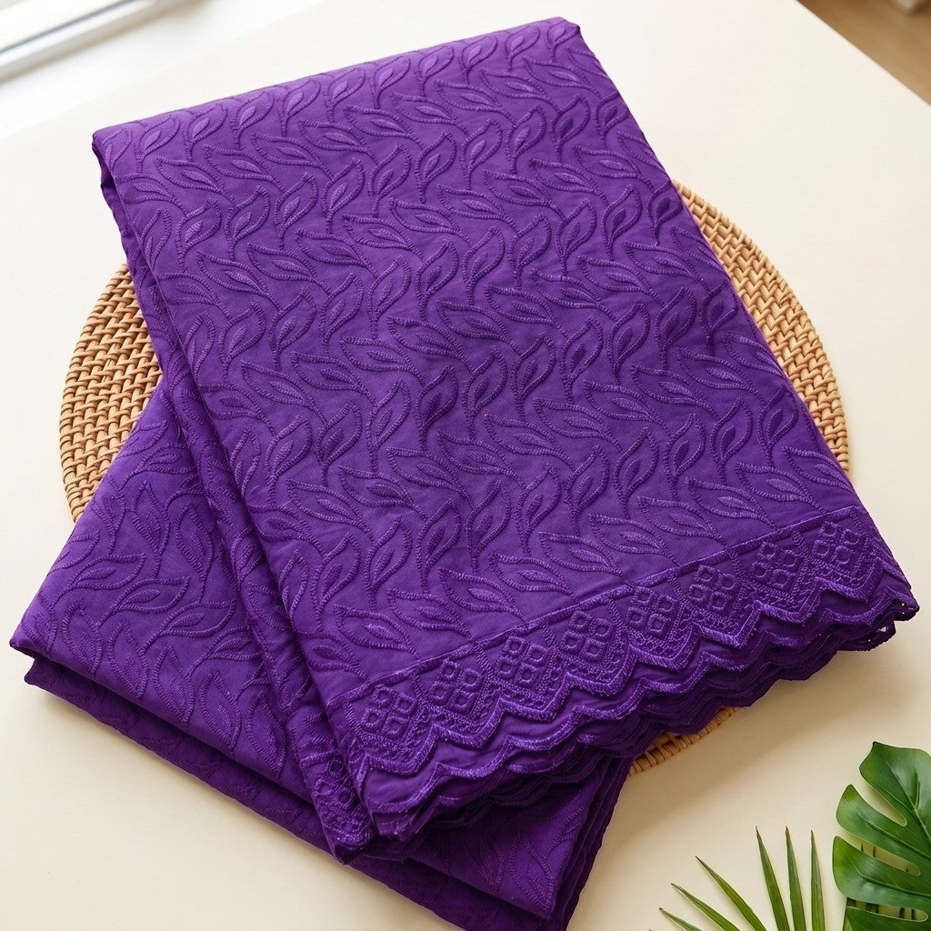 KAMDAR - Seri Seroja Cotton Satin Embroidery 80s 44" (2m 4m)
