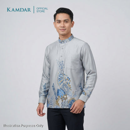 KAMDAR – Surya Batik Shirt Comfort Fit Long Sleeves | Corak Bunga Botanik