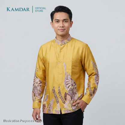 KAMDAR – Surya Batik Shirt Comfort Fit Long Sleeves | Corak Bunga Botanik