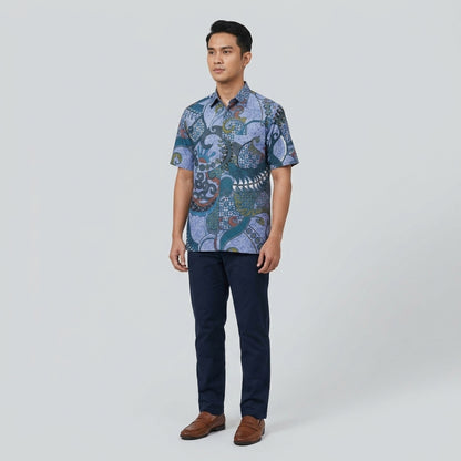 KAMDAR Buana Batik Shirt | Kemeja Batik Cotton Comfort Fit Moden | Formal & Smart Casual | XS-5XL