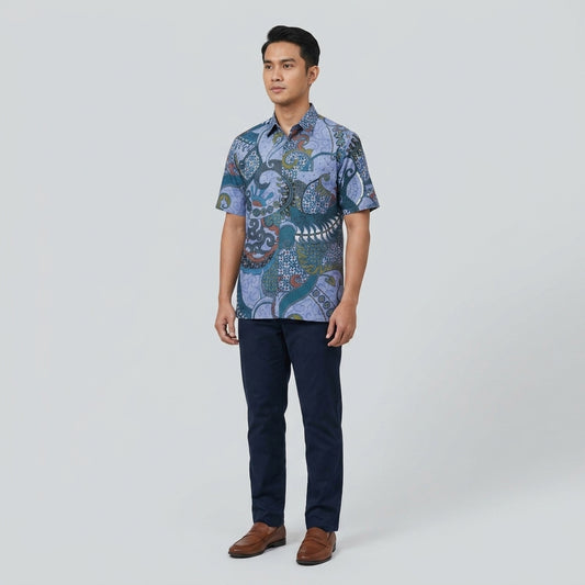 KAMDAR Buana Batik Shirt | Kemeja Batik Cotton Comfort Fit Moden | Formal & Smart Casual | XS-5XL